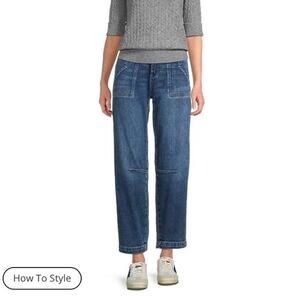 Womens KUT from the Kloth Stretch Denim Ashton High Rise Barrel Jeans Size 4 EUC